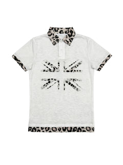 Union Jack Leopard Trim Polo Shirt