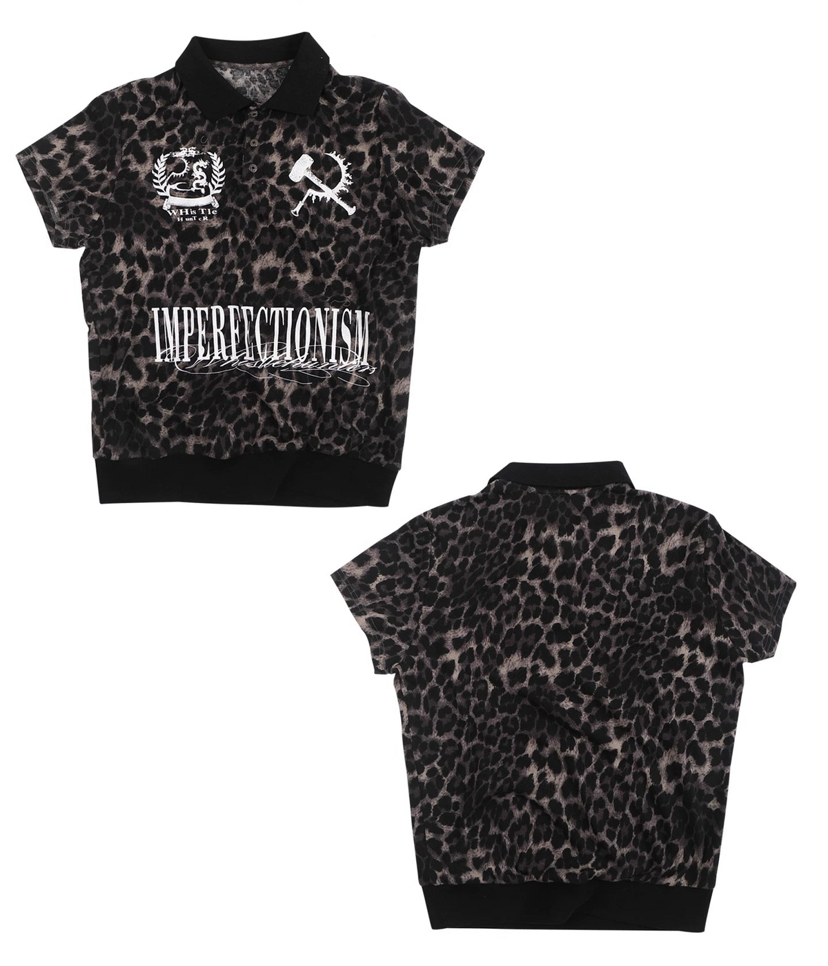 Black Leopard Slim Polo Shirt