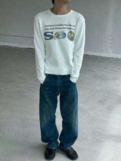 Waffle Graphic Slim Crew Sweatshirt