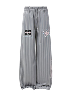 Subculture Embroidered Stripe Wide-Leg Pants