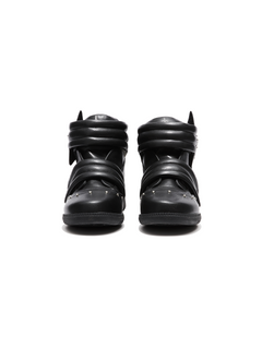 Star Applique Velcro High-Top Leather Sneakers