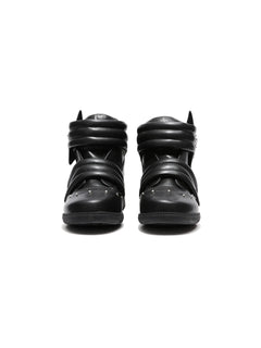 Star Applique Velcro High-Top Leather Sneakers