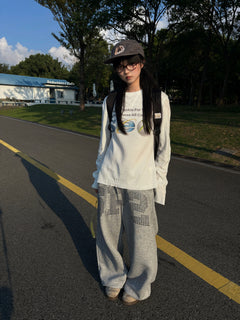 Waffle Graphic Slim Crew Sweatshirt