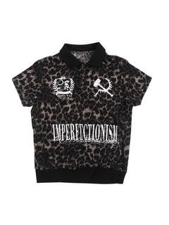 Black Leopard Slim Polo Shirt