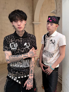 Black Leopard Slim Polo Shirt