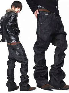 Stacked Raw Selvedge Flare Jeans