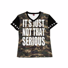 Camo Distressed Silver-Foil V-Neck T-Shirt