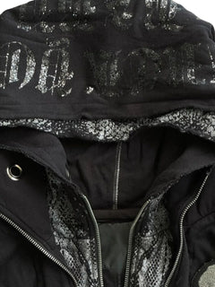 Skull Colorblock Hooded Zip Jacket