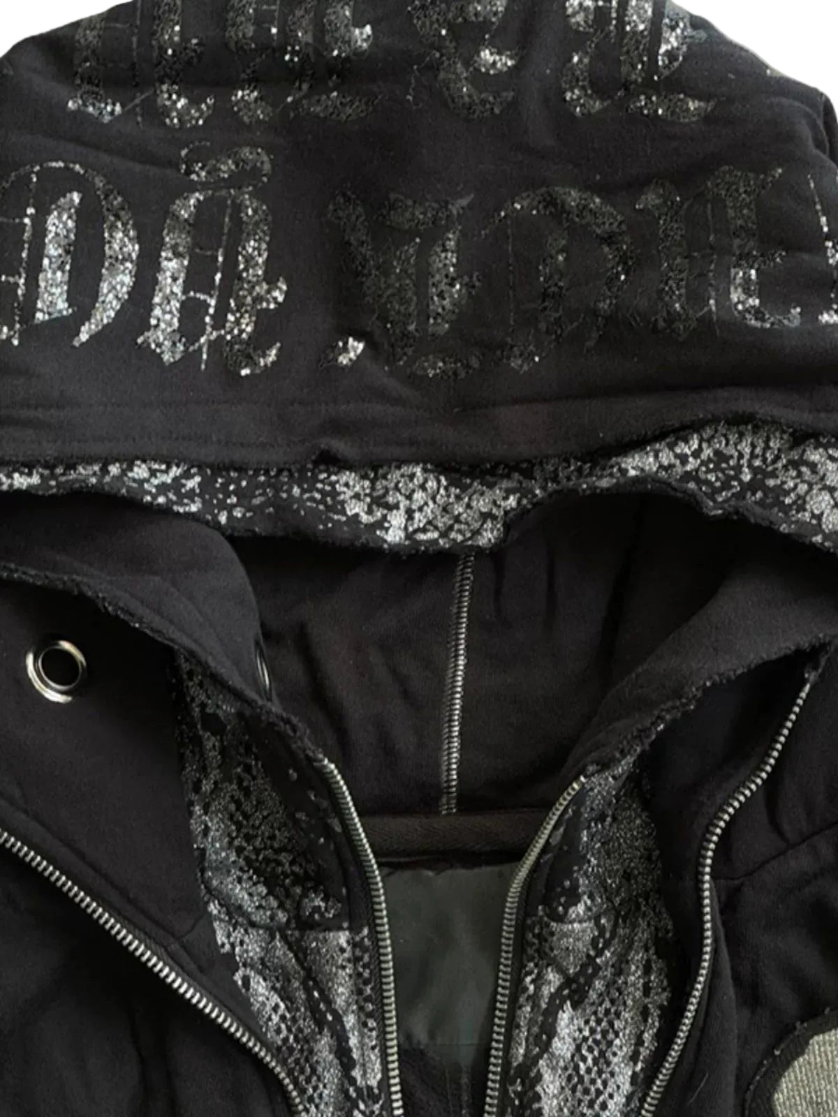 Skull Colorblock Hooded Zip Jacket