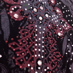 Rhinestone Gothic Print Short Sleeve Tops - PWM