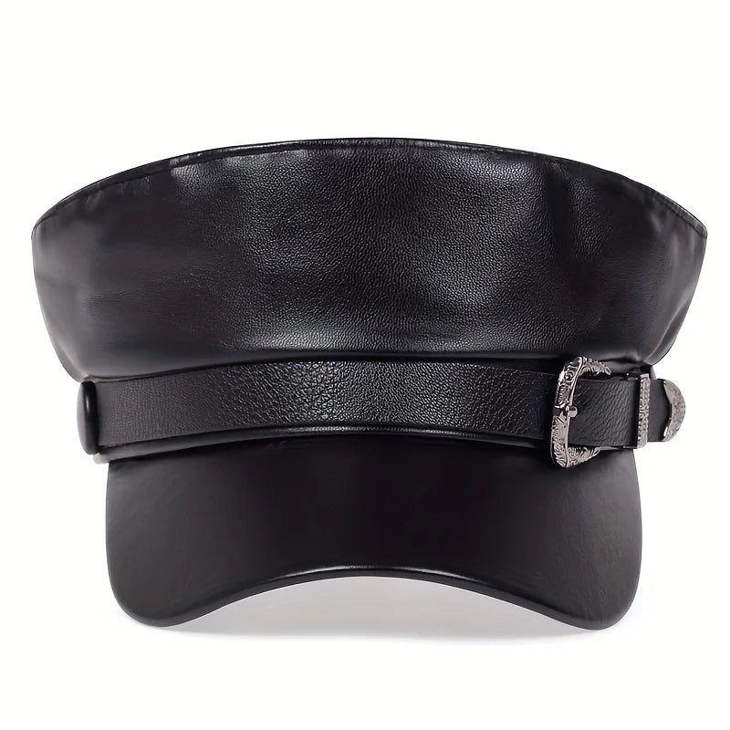 Belt Buckle Leather Hat