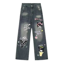 KUROMI Print Loose Jeans - PWM