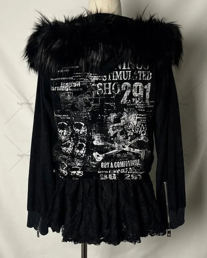 Fur Collar Zipper Hoodie