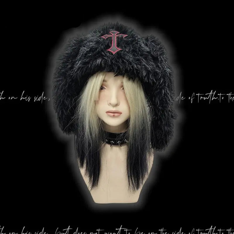 Fluffy Rabbit Ear Gothic Hat