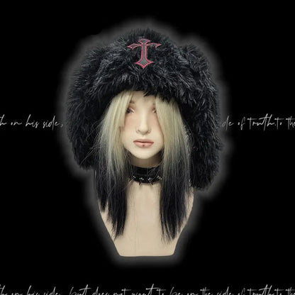 Fluffy Rabbit Ear Gothic Hat