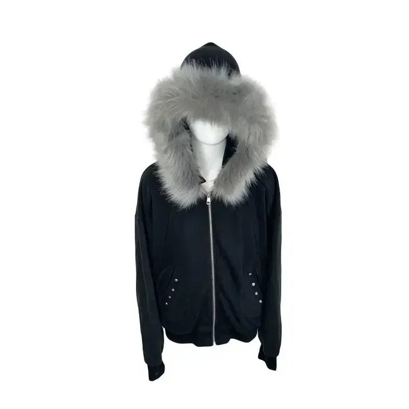 Black Fur Collar Jacket