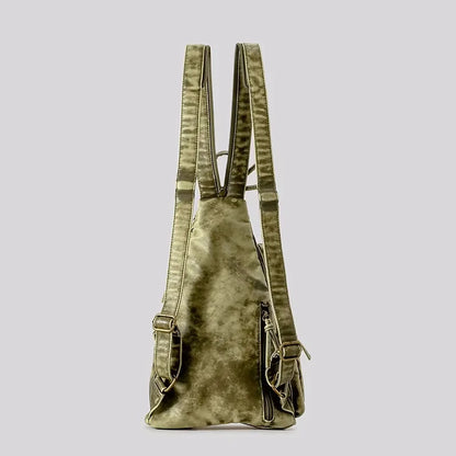 Washed Leather Sling Chest Bag