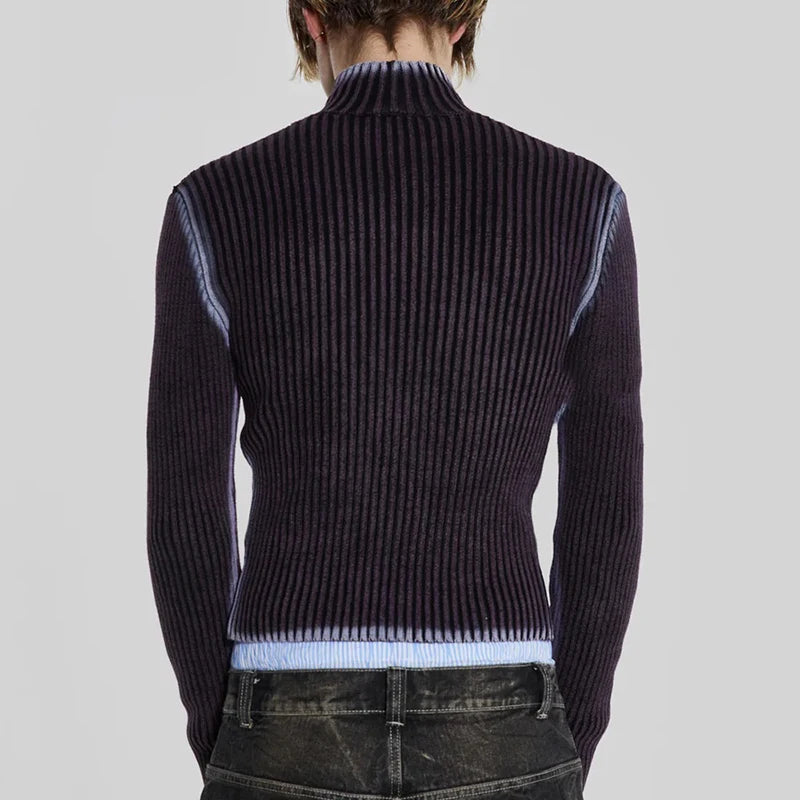 Slim Fit Knitted Zip Sweater