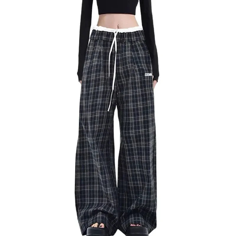 Plaid Wide Trousers