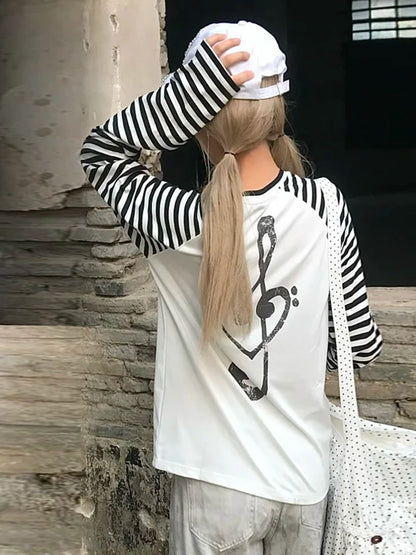 Patchwork Print Graphic Tops