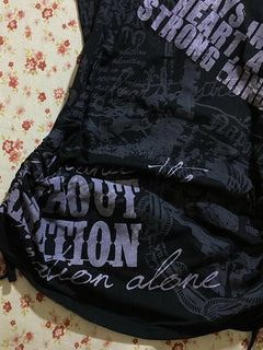 Letter Print Slim Fit T-shirt - PWM