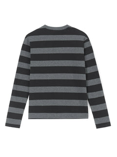 Grey Striped Long Sleeve Tops - PWM