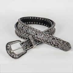 Paisley Pattern Studs Belt - PWM