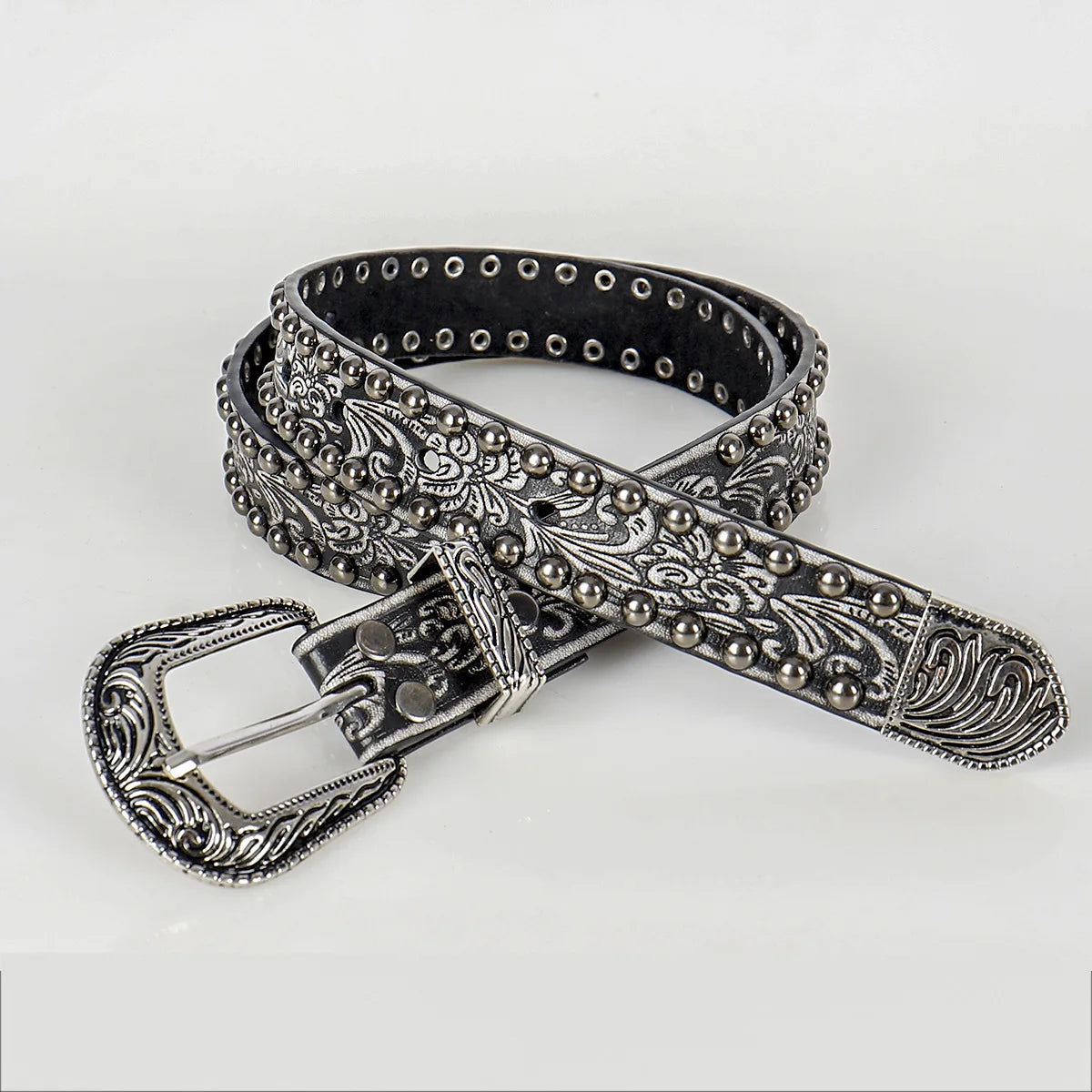Paisley Pattern Studs Belt - PWM