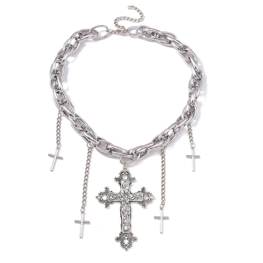 Cross Choker Pendant Necklaces