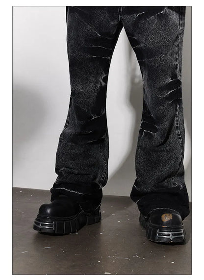 Washed Black Straight Denim