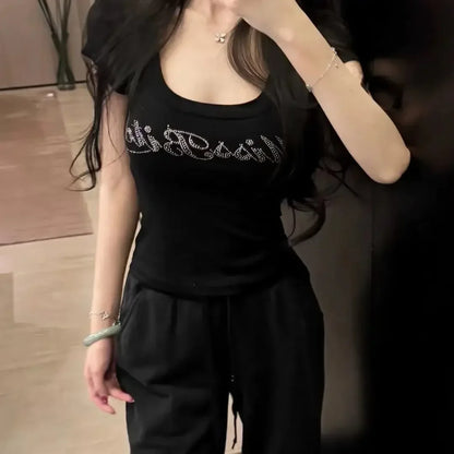Slimming Spice Girl Pure Want Short Tight-fitting Top