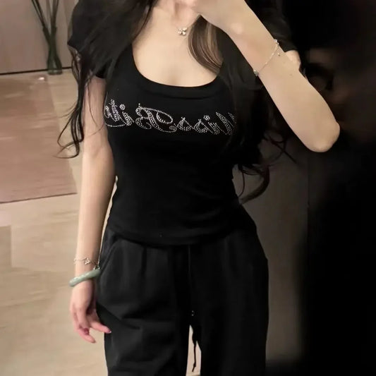Slimming Spice Girl Pure Want Short Tight-fitting Top