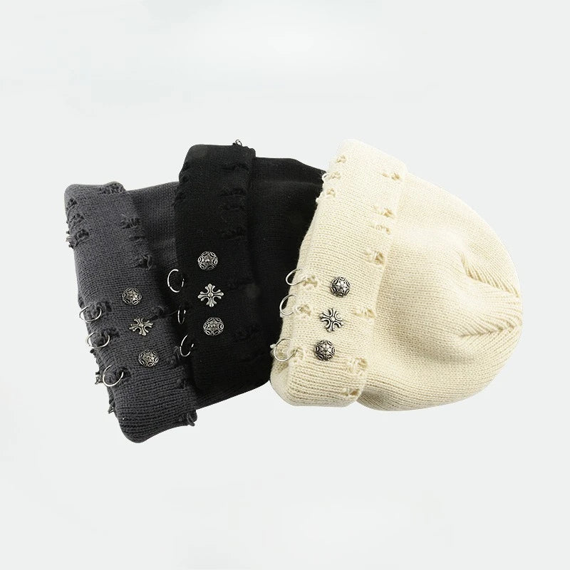 Cross ring woolen Beanie