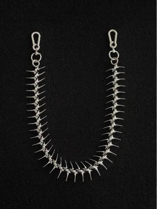 Metal Fishbone Skeleton Belt Chain