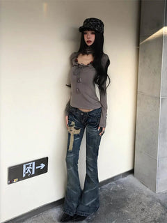2000s Cross Damaged Jeans - PWM