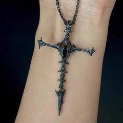 Skeleton Skull Cross Pendant Necklace - PWM