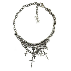 Multi-Chain Layered Choker Cross Necklace - PWM
