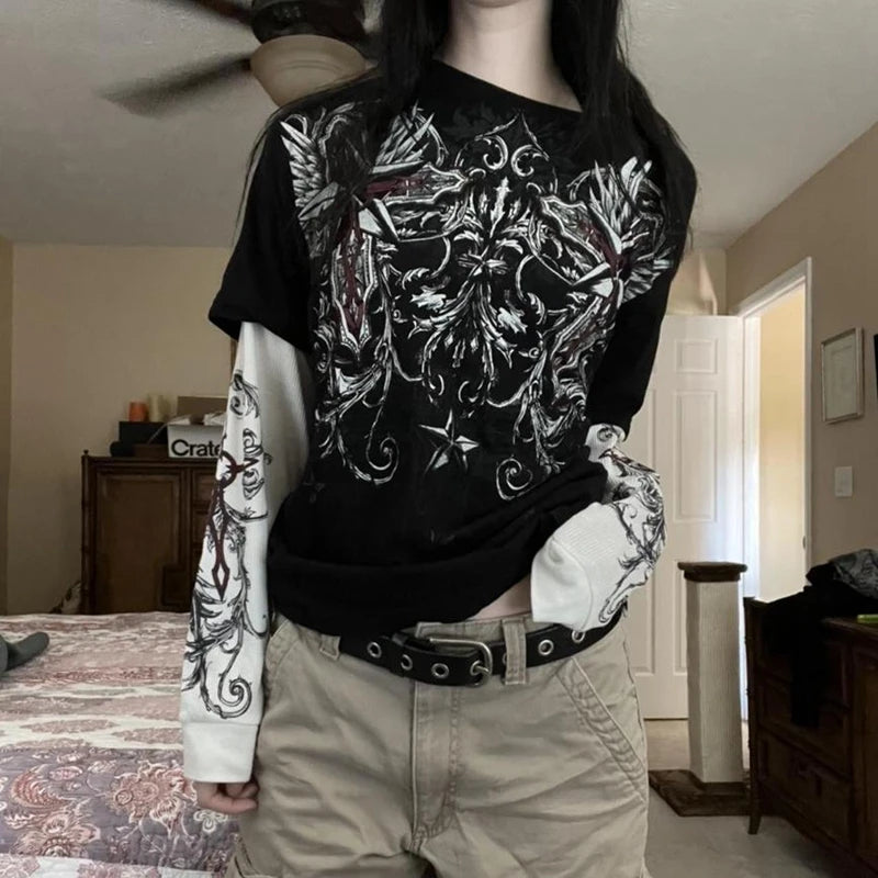 Goth Pattern Two-Piece T-Shirt