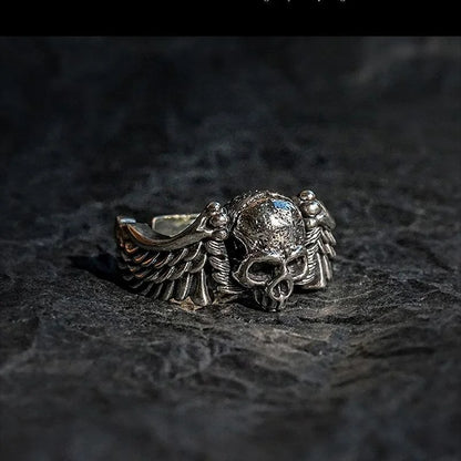 Wings Skull Ring