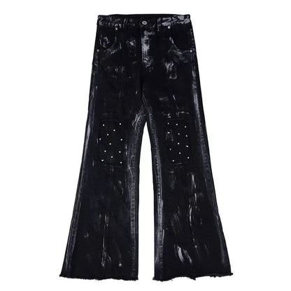 Painted Rivet Flared Trousers