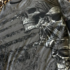 Skull Print Two Piece Long Sleeve Tee - PWM