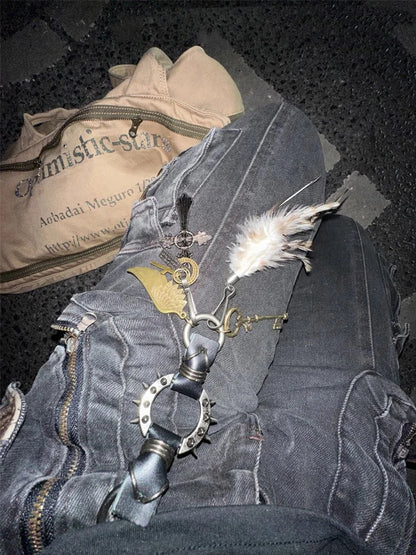 Feather Wing Cross Keychain
