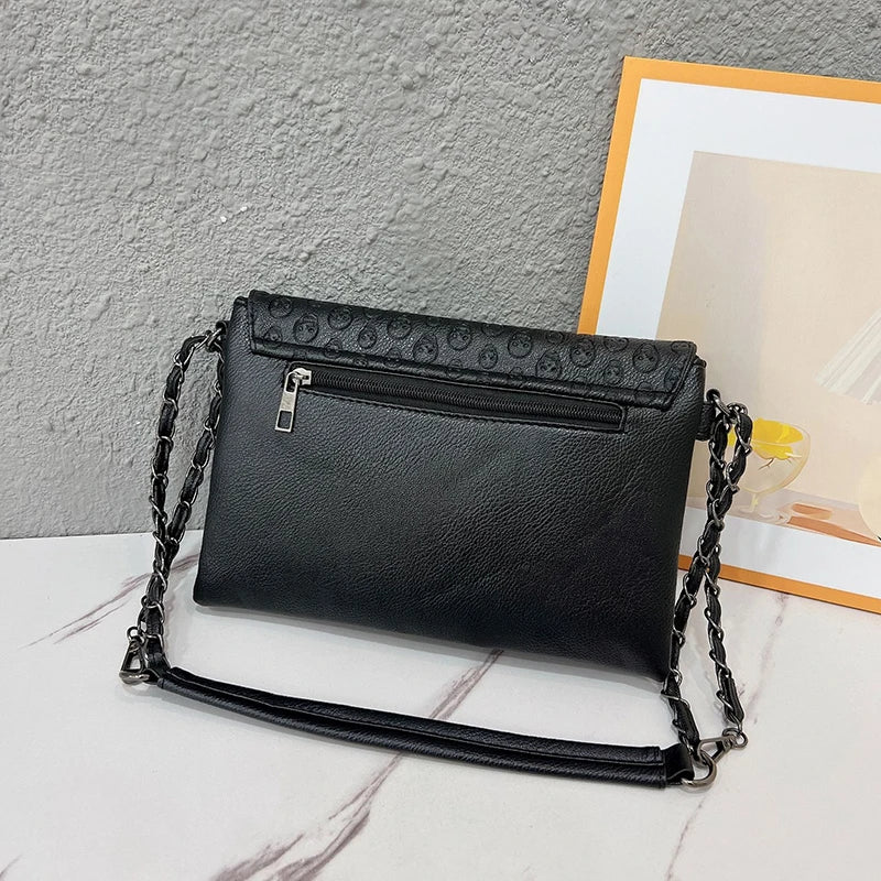 Rivet Skull relief Pattern Shoulder Bag - PWM