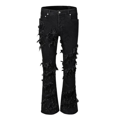 Damage Ripped Flare Jeans