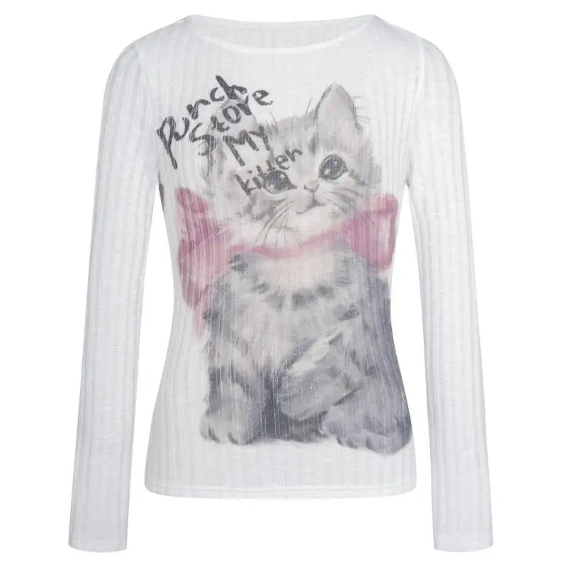 Cat Graphic Slim-Fit Shirt