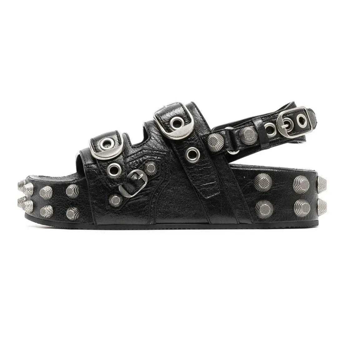 Rivet Buckle Strap Hollow Sandals - PWM