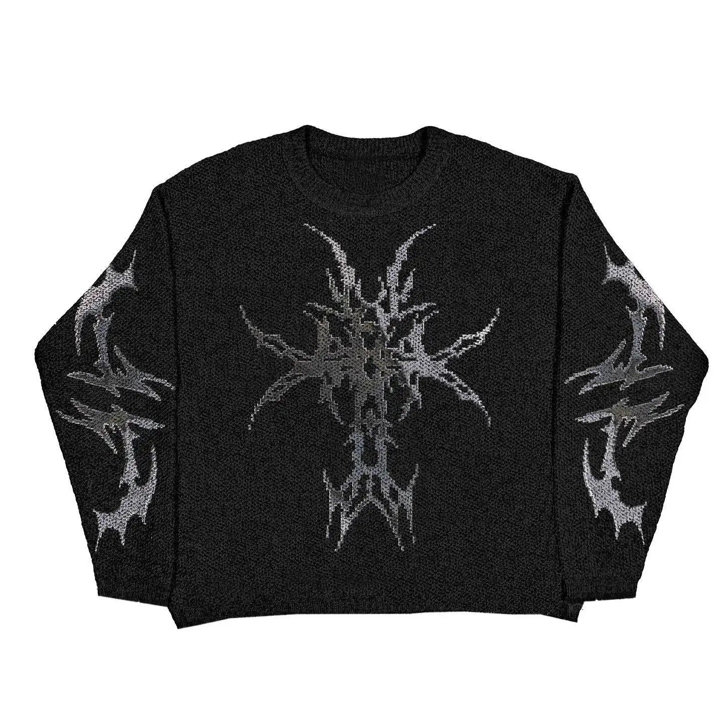 Gothic Print Knitted Sweaters