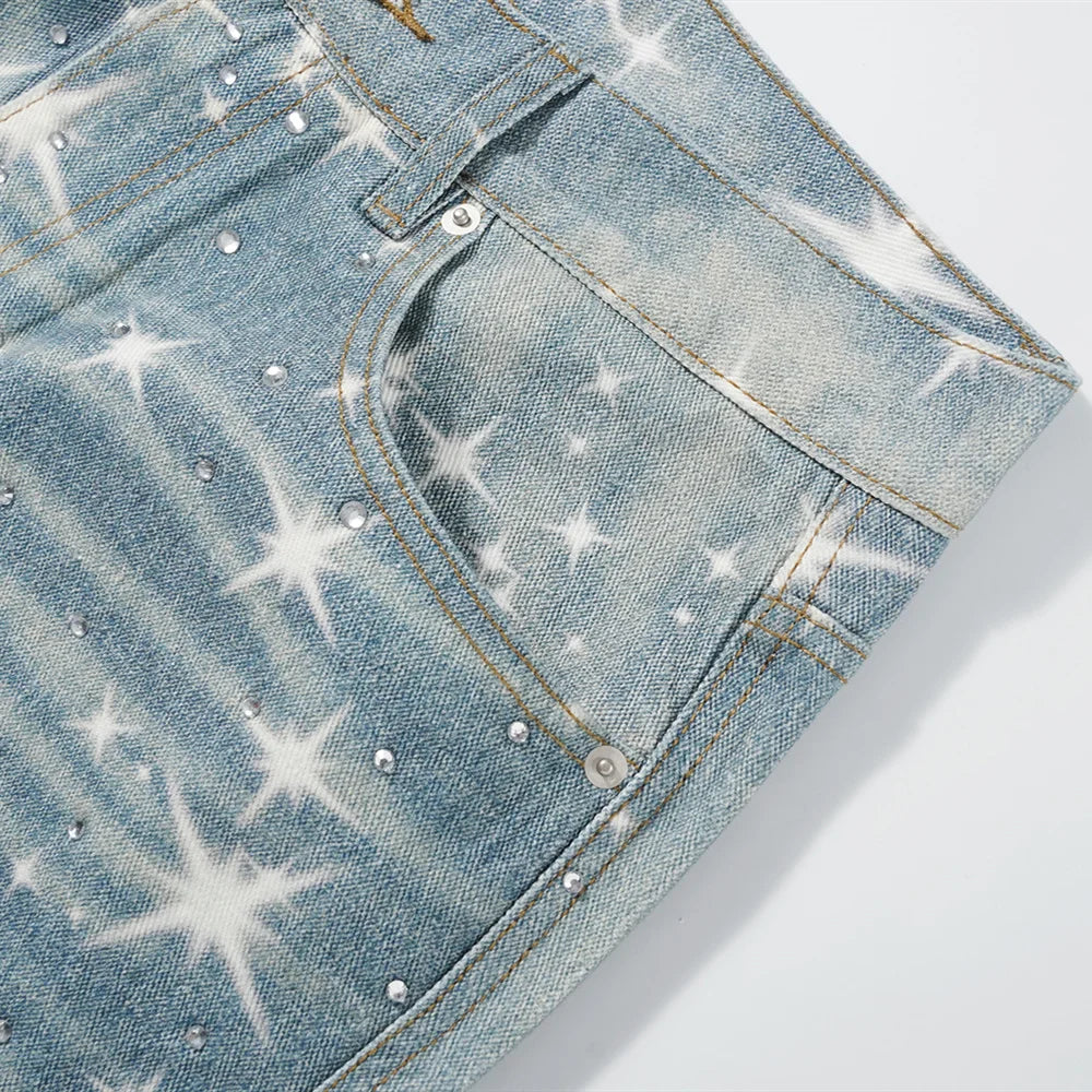 Star Printed Jeans Loose Jeans