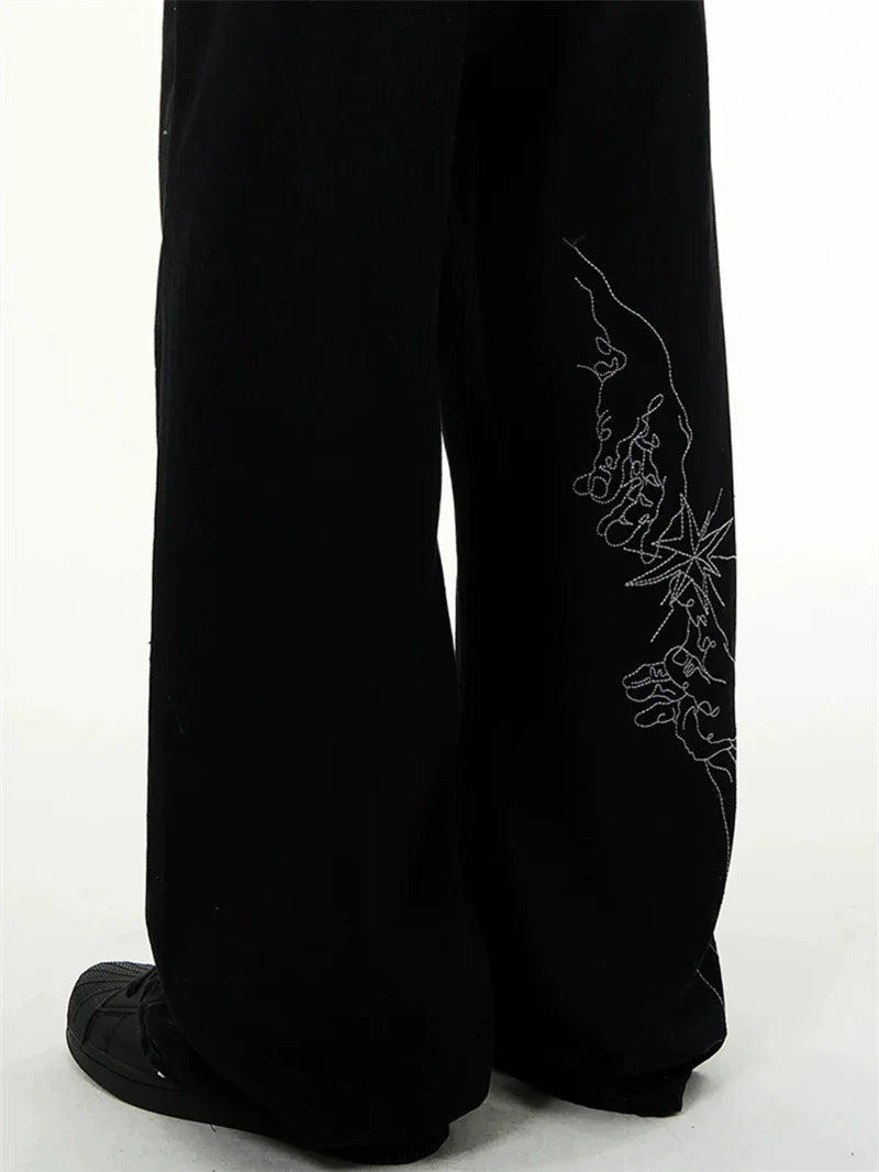 Embroidered Straight Jeans