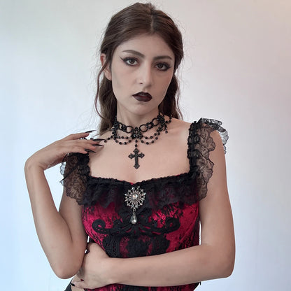 Gothic Exquisite Cross Pendant Necklace